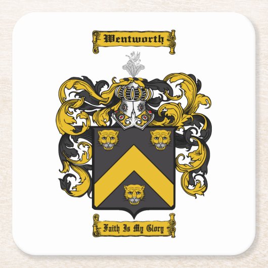 Wentworth Vierkante Kartonnen Onderzetter (Voorkant)