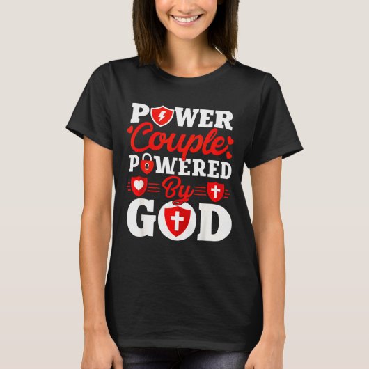 Wer Couple Wered By God Christian Couples Matching T-shirt (Voorkant)