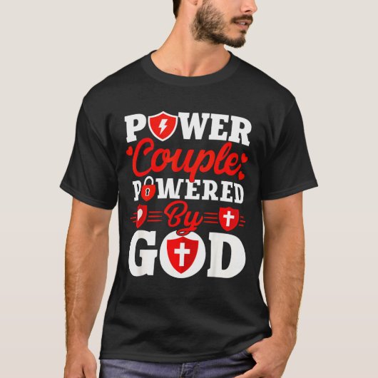 Wer Couple Wered By God Christian Couples Matching T-shirt (Voorkant)