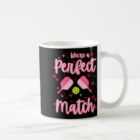 We're A Perfect Match Funny Ckleball Valentines Da Koffiemok (Rechts)