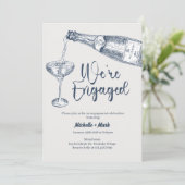 We're Engaged, Champagne Engagement, minimal Kaart (Staand voorkant)