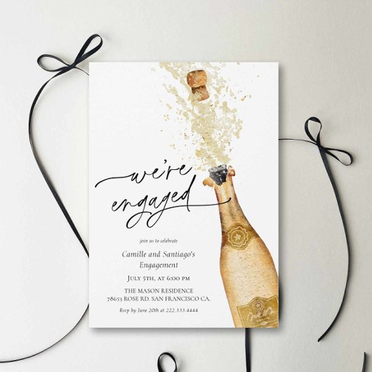 We're Engaged Couples Engagement Party Invitation