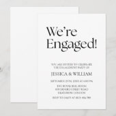 We're Engaged Minimalist Engagement Party Kaart (Voorkant / Achterkant)