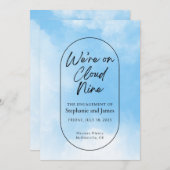 We're On Cloud Nine Engagement Party Invitation (Devant / Derrière)