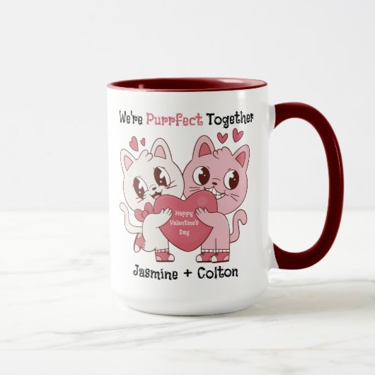 We're Purrfect Together Cute Valentine's Day Mug (Droite)