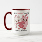 We're Purrfect Together Cute Valentine's Day Mug (Gauche)