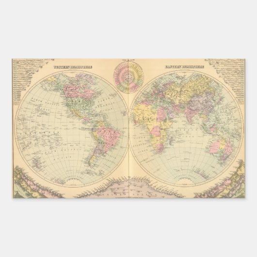 Wereld 10 rechthoekige sticker (Voorkant)