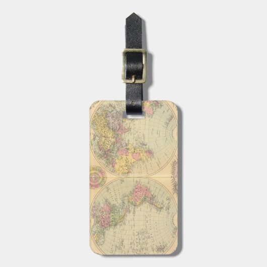 Wereld. 2 bagagelabel (Voorkant verticaal)