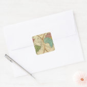 Wereld 3 vierkante sticker (Envelop)