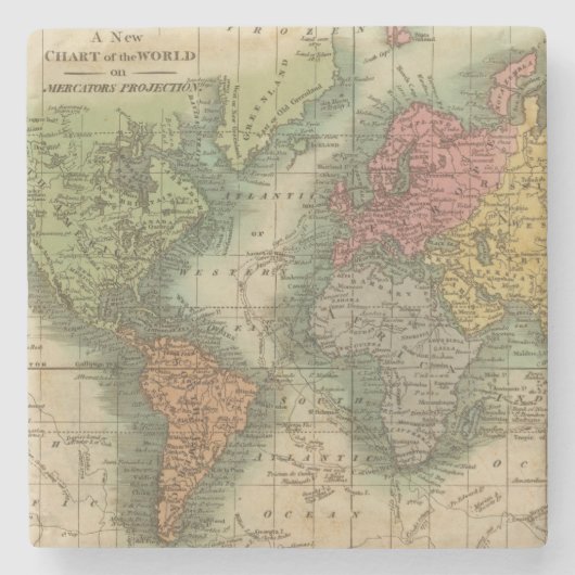 Wereld 4 stenen onderzetter (Voorkant)