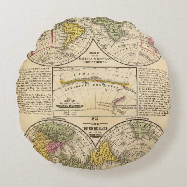 Wereld 7 rond kussen (Voorkant)