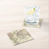 Wereld 9 vierkante kartonnen onderzetter (Insitu)