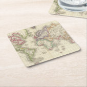 Wereld 9 vierkante kartonnen onderzetter (Schuin)