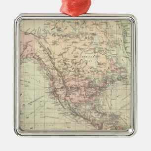 Wereld aan Mercator's Projection Metalen Ornament