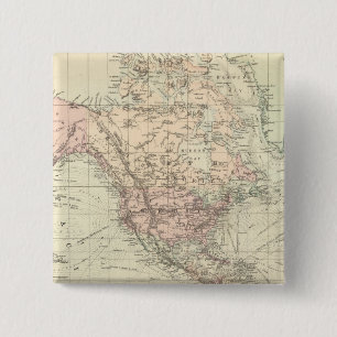 Wereld aan Mercator's Projection Vierkante Button 5,1 Cm