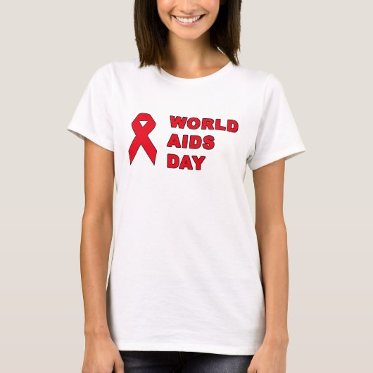 Wereld Aids Dag - Red Ribbon HIV T-shirt (Voorkant)