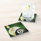 Wereld als blikvanger glazen onderzetter (Schuin)