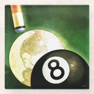 Wereld als blikvanger glazen onderzetter