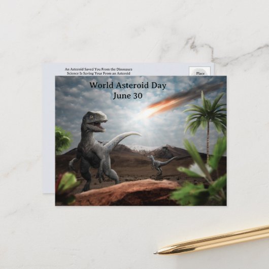 Wereld Asteroïde Dag Briefkaart (Voorkant / Achterkant in situ)