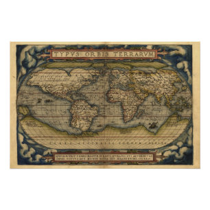  Wereld Atlas Map Afdrukken Perfect Poster