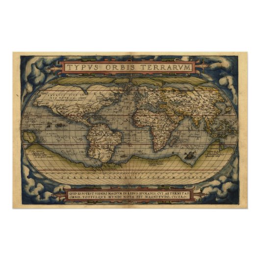  Wereld Atlas Map Afdrukken Perfect Poster (Voorkant)