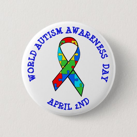 Wereld Autisme Bewustzijn Dag 2 april Button (Voorkant)