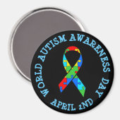 Wereld Autisme Bewustzijn Dag 2 April Magneet (Voorkant / Achterkant)