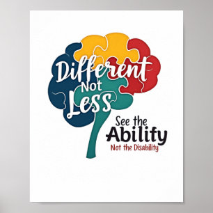 Wereld Autisme Bewustzijn Dag T-shirt anders niet Poster