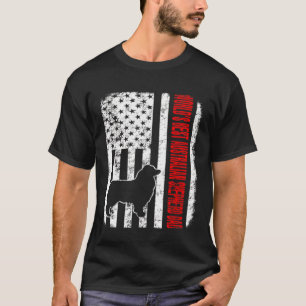 Wereld beste Australische Shepherd Dad American Fl T-shirt