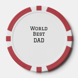 Wereld beste DAD VADER naam toevoegen tekst sport Poker Chips