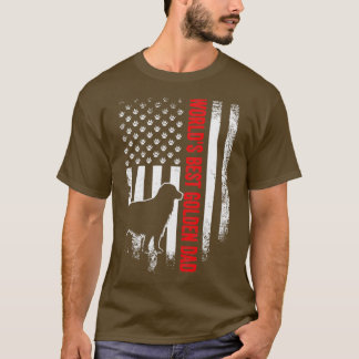 Wereld beste Golden Dad American Flag T-shirt