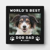 Wereld Beste hond papa Black Square Aangepaste fot Fotoplaat (Voorkant)