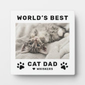 Wereld beste kat pap wit vierkant Aangepaste foto Fotoplaat (Voorkant)