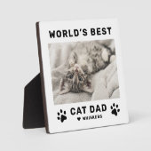 Wereld beste kat pap wit vierkant Aangepaste foto Fotoplaat (Voorkant)