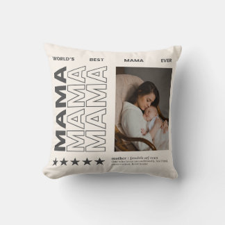 Wereld Beste Mama Typografie en Aangepaste foto Kussen