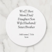 Wereld beste moeder echtgenoot vrouw vader dochter bedankjes labels (Achterkant)