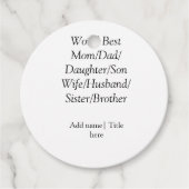 Wereld beste moeder echtgenoot vrouw vader dochter bedankjes labels (Voorkant)