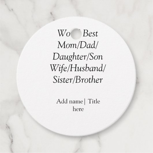 Wereld beste moeder echtgenoot vrouw vader dochter bedankjes labels (Voorkant)