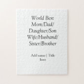 Wereld beste moeder echtgenoot vrouw vader dochter legpuzzel (Verticaal)