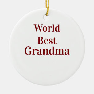 Wereld beste oma grootmoeder grootouders roze n keramisch ornament