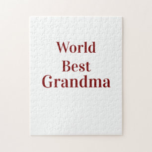 Wereld beste oma grootmoeder grootouders roze n legpuzzel
