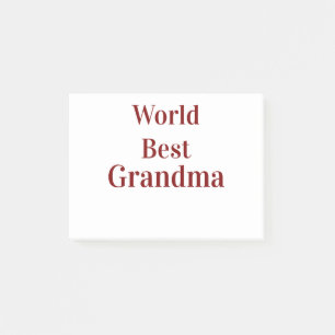 Wereld beste oma grootmoeder grootouders roze n post-it® notes
