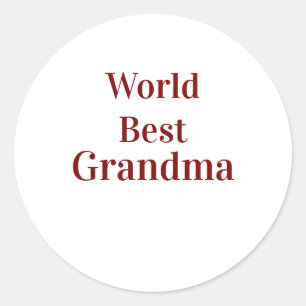 Wereld beste oma grootmoeder grootouders roze n ronde sticker