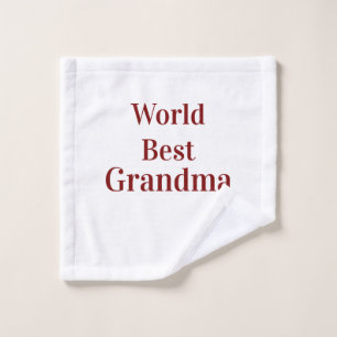Wereld beste oma grootmoeder grootouders roze n washandje
