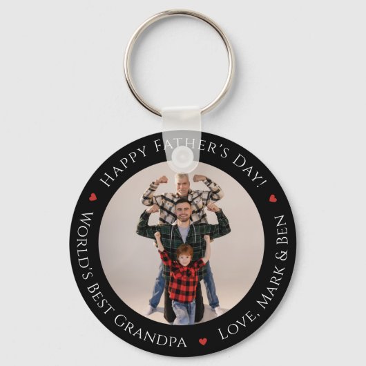 Wereld beste opa Funny Foto Aangepaste vaderdag Sleutelhanger (Voorkant)