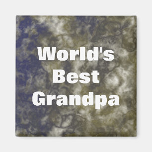 Wereld Beste opa Gold Blue Abstract Magneet