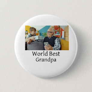 Wereld beste opa voeg naam tekst sport tekst eenvo ronde button 5,7 cm