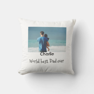 wereld beste papa ooit foto naam datum eenvoudig v kussen