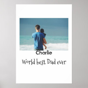 wereld beste papa ooit foto naam datum eenvoudig v poster