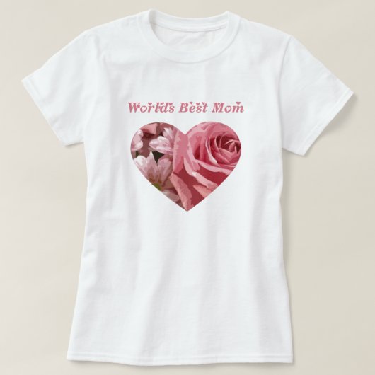 Wereld Beste Roos Heart T-shirt (Design voorkant)